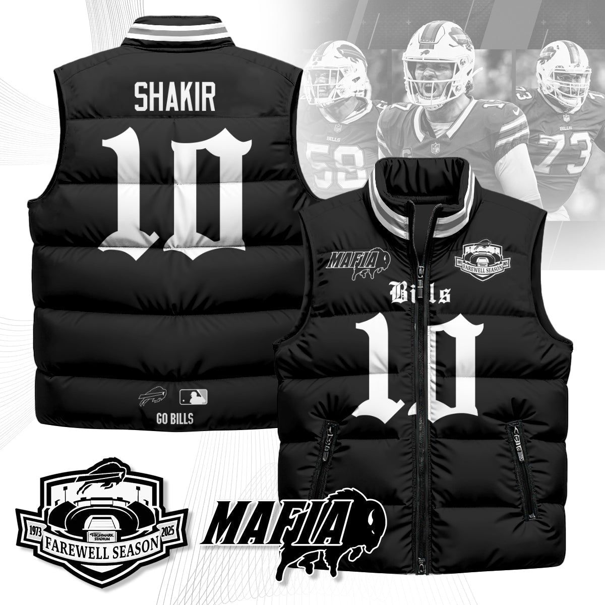 BUF Gothic Farewell Highmark Unisex Puffer Vest-NQD