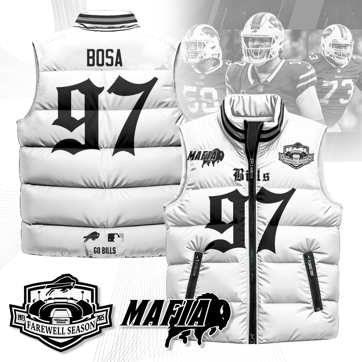 BUF Gothic Farewell Highmark Unisex Puffer Vest-NQD