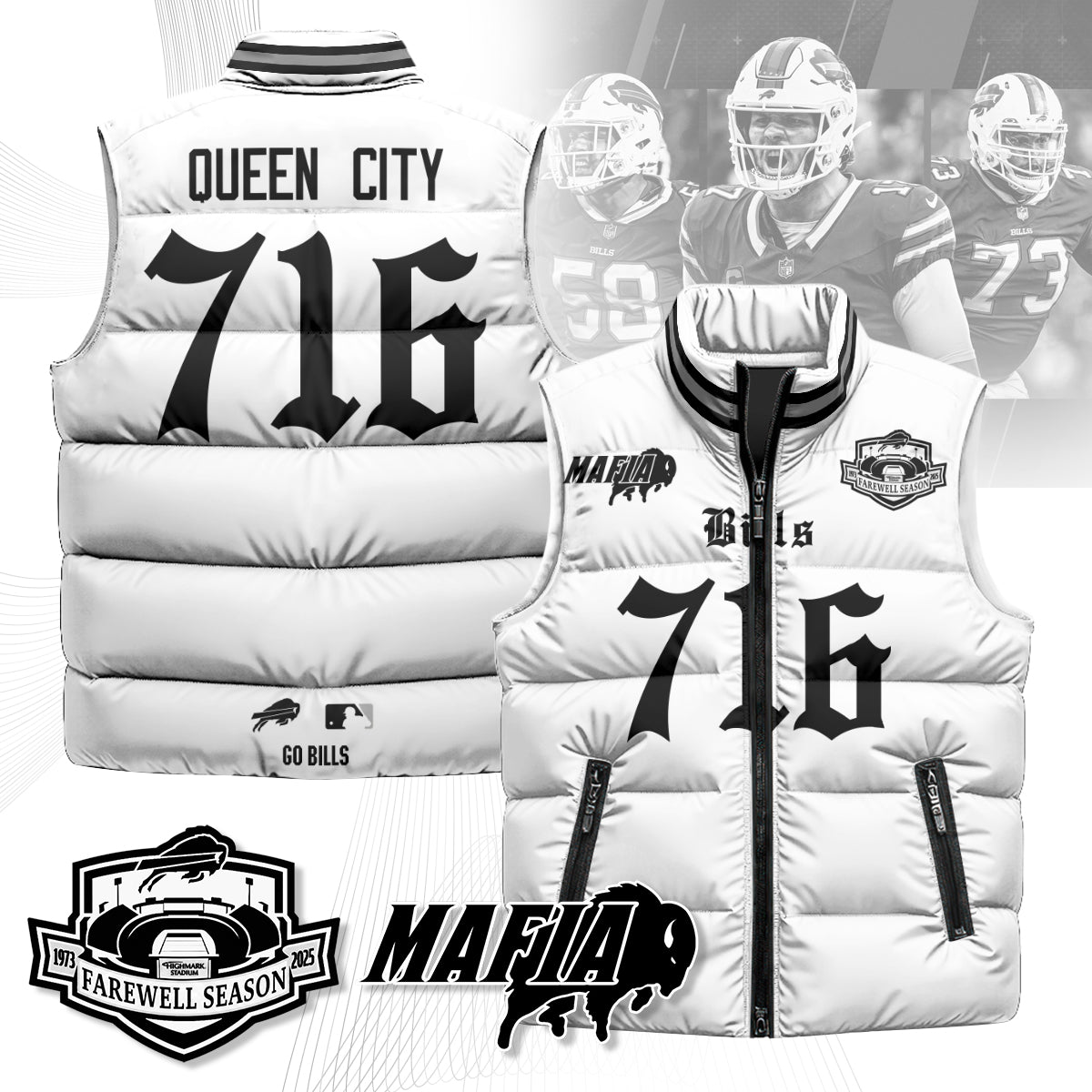 BUF Gothic Farewell Highmark Unisex Puffer Vest-NQD