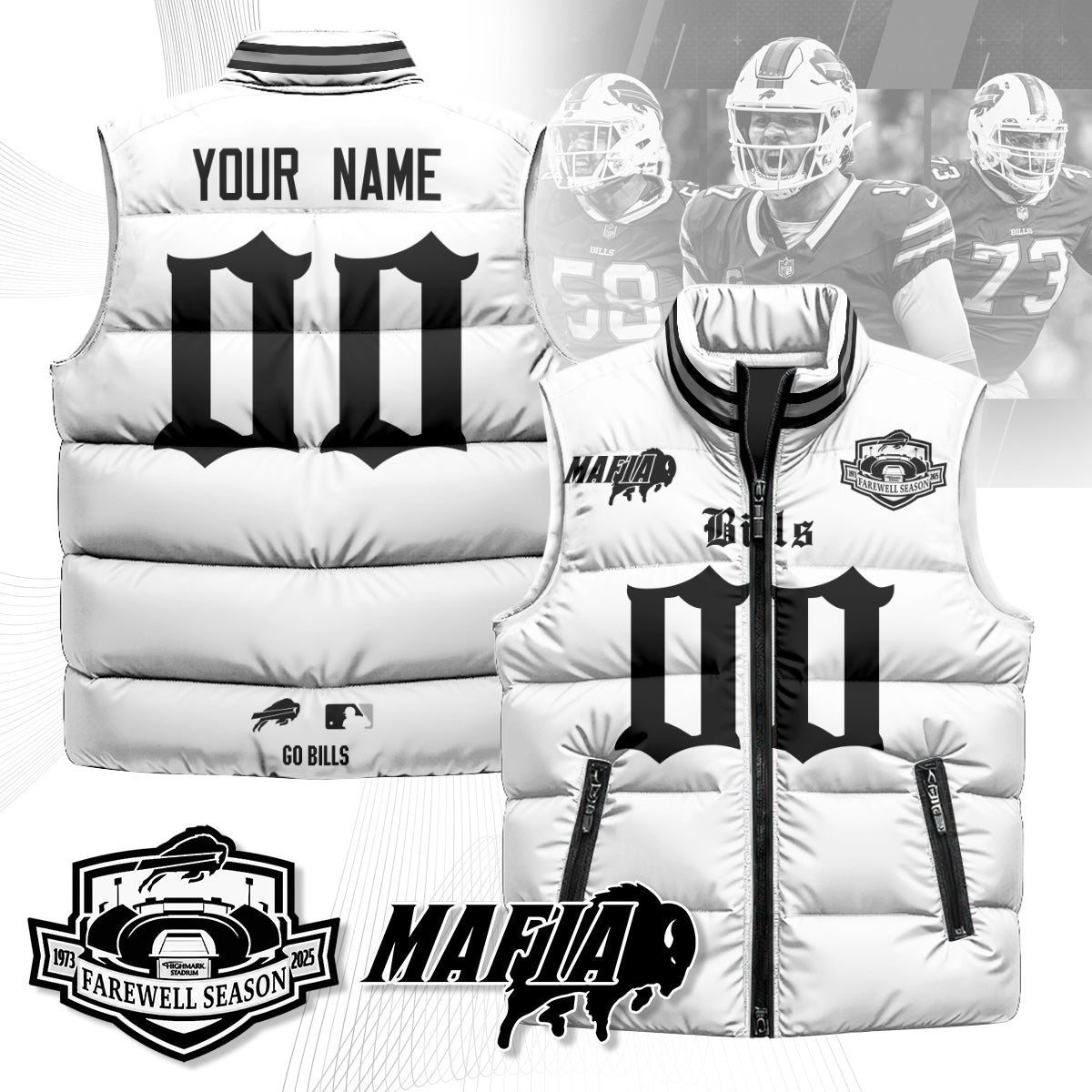 BUF Gothic Farewell Highmark Unisex Puffer Vest-NQD