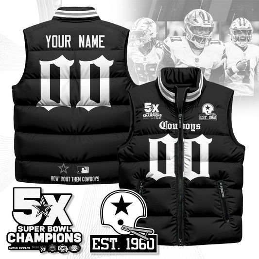 Custom DAL Gothic 5-Time Champions Unisex Puffer Vest-NQD