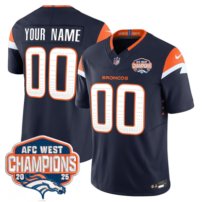 Custom DEN AFC West Champions Patch Vapor Limited Jersey V2 - All Stitched