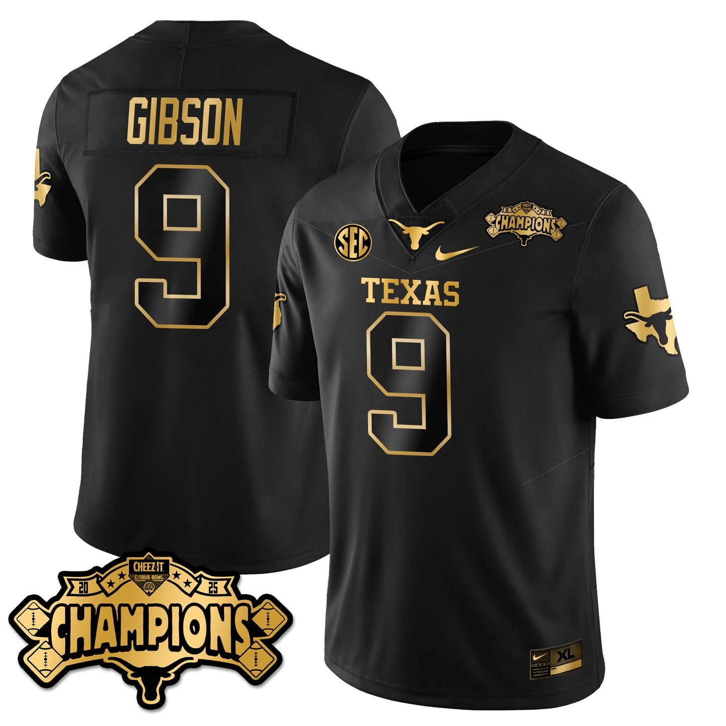 TEX Football Vapor Limited Gold Jersey - Citrus Bowl Champions - All Stitched