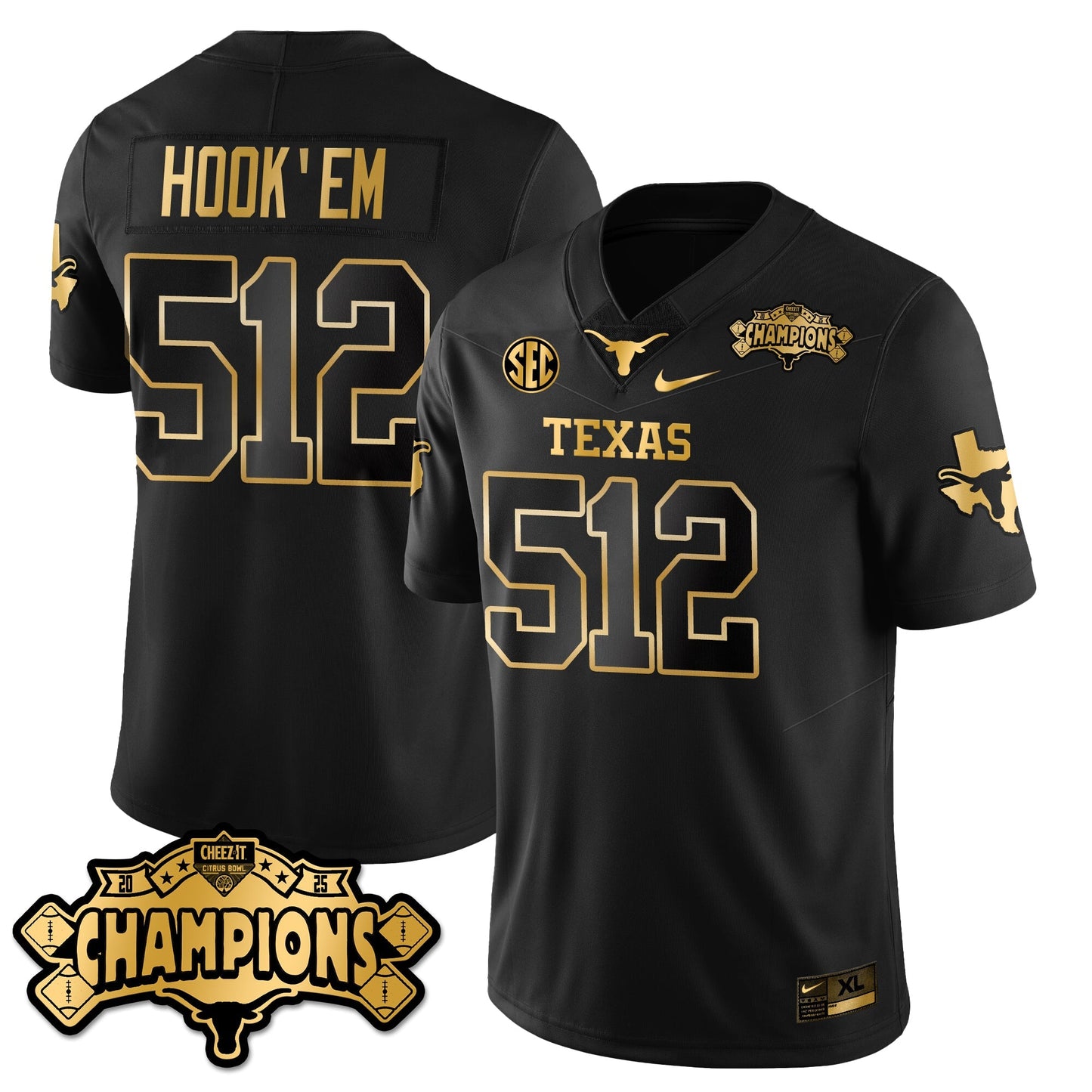 TEX Football Vapor Limited Gold Jersey - Citrus Bowl Champions - All Stitched