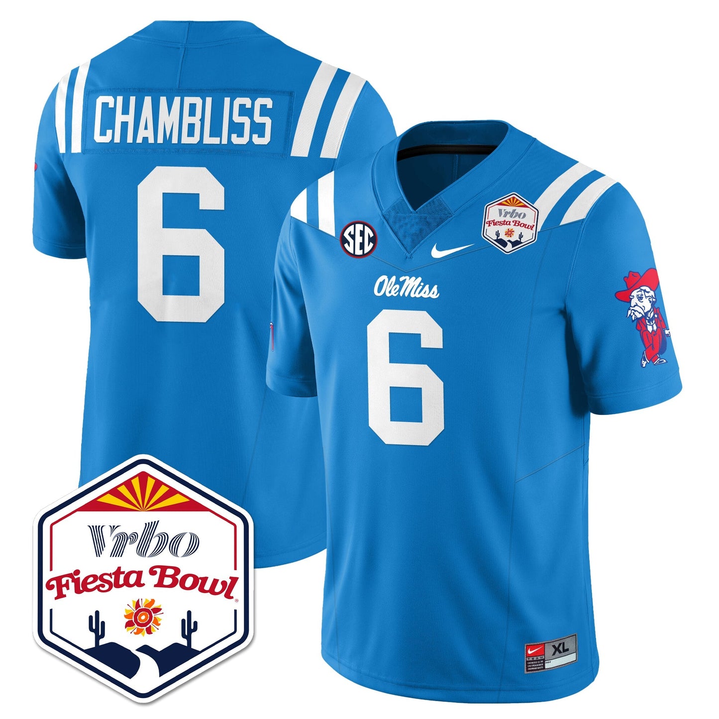 Ole Miss Football Vapor Limited Jersey - Vrbo Fiesta Bowl - All Stitched