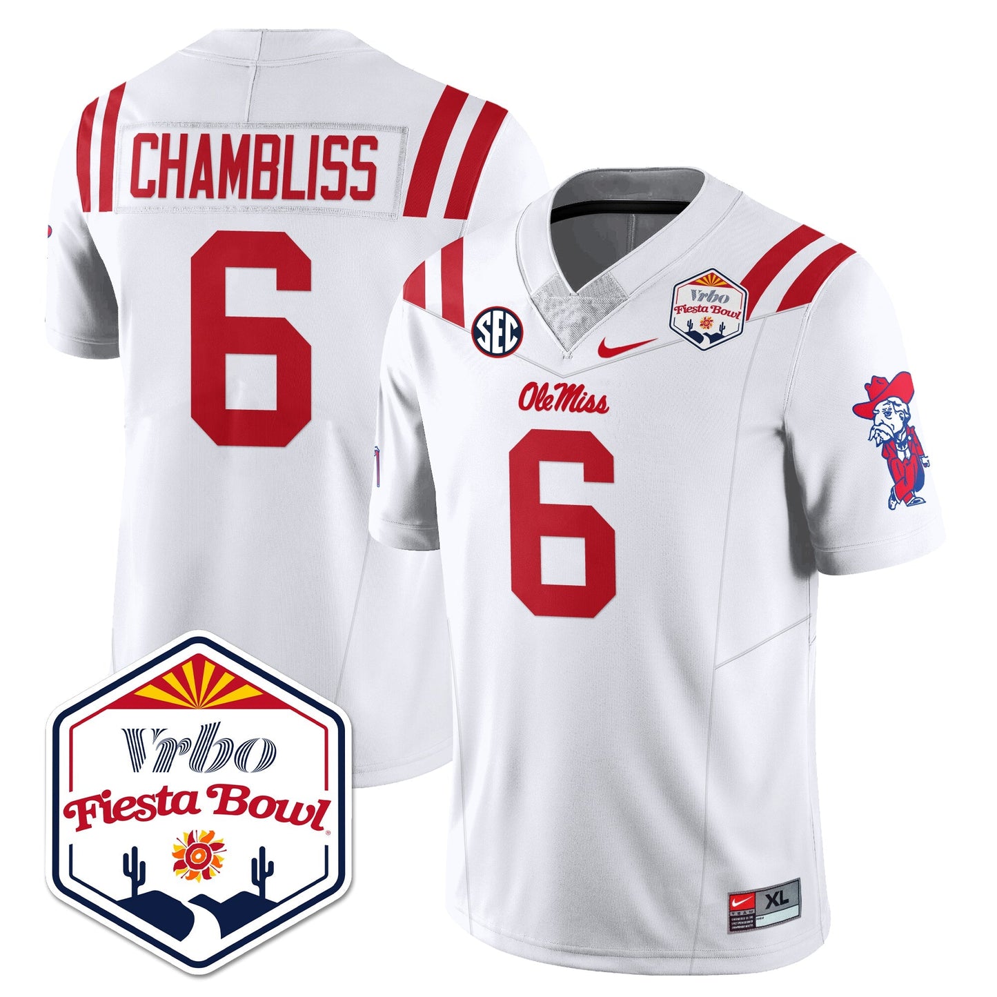 Ole Miss Football Vapor Limited Jersey - Vrbo Fiesta Bowl - All Stitched