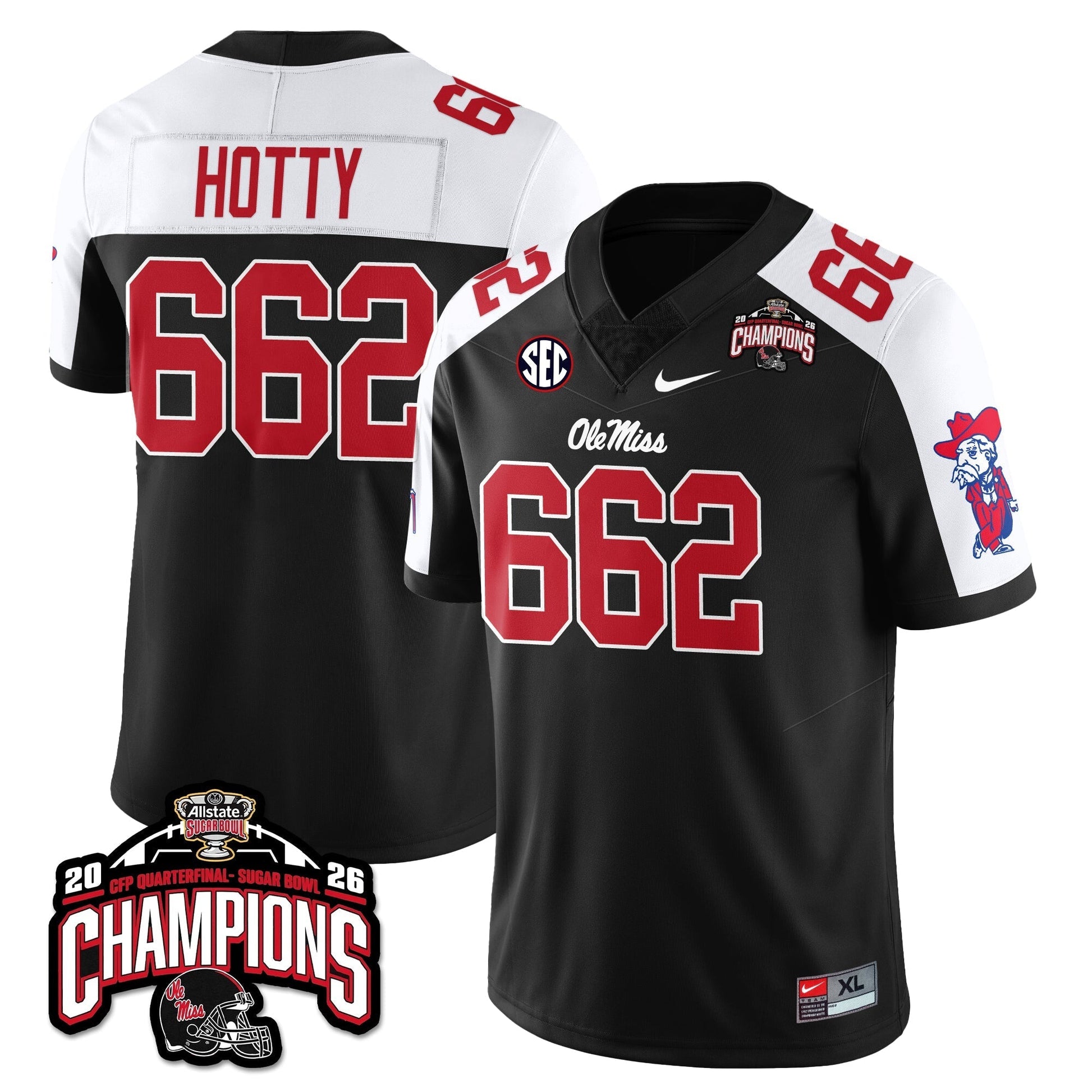 Ole Miss Football Vapor Limited Jersey - Allstate Sugar Bowl Champions - All Stitched