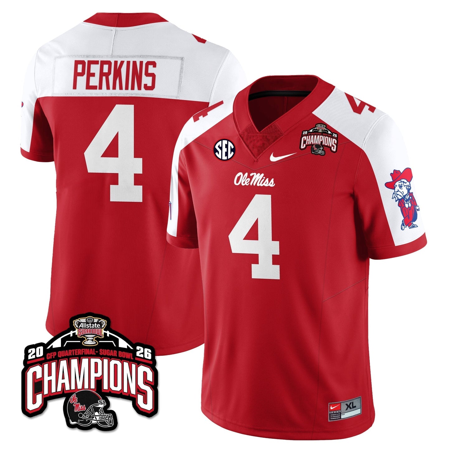 Ole Miss Football Vapor Limited Jersey - Allstate Sugar Bowl Champions - All Stitched