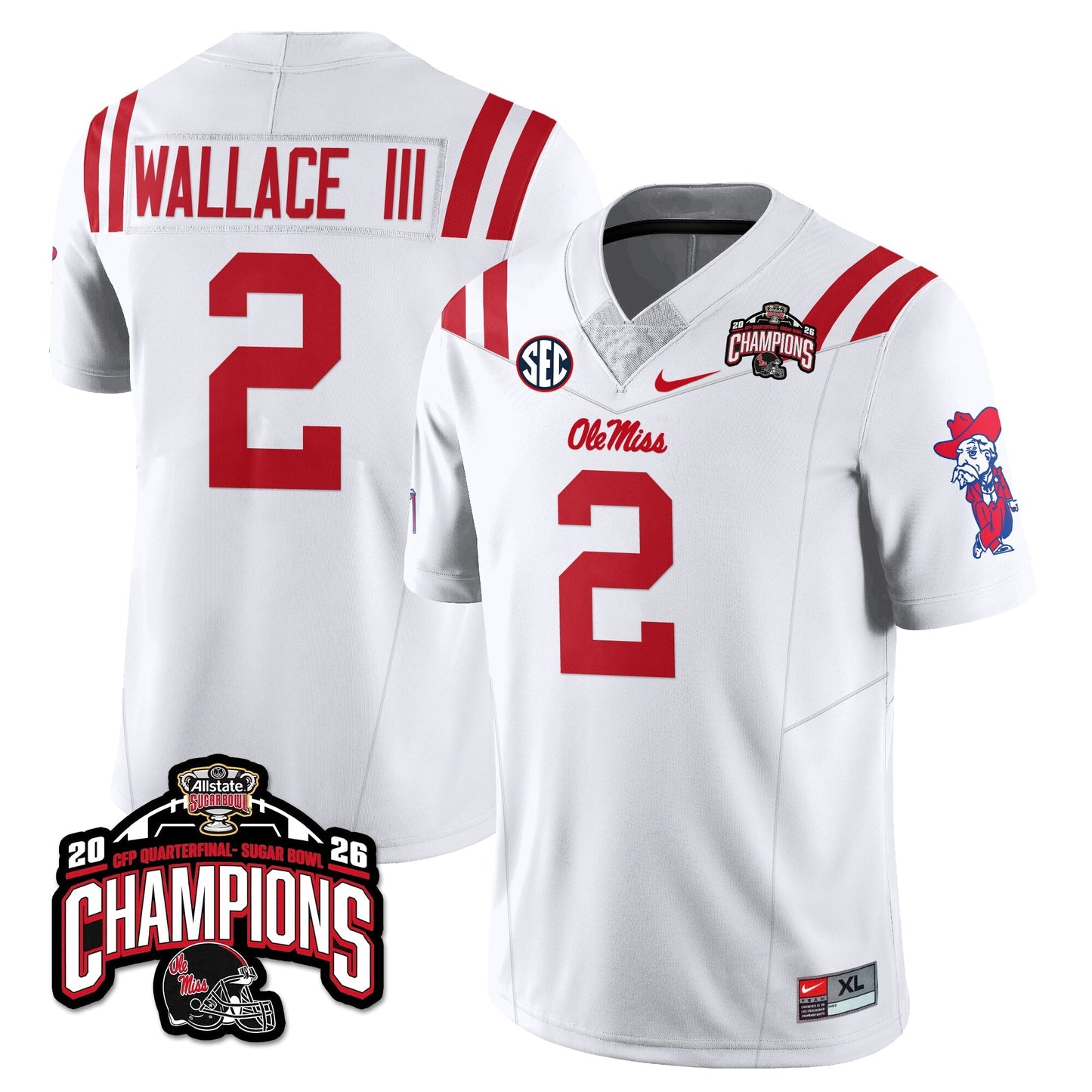 Ole Miss Football Vapor Limited Jersey - Allstate Sugar Bowl Champions - All Stitched