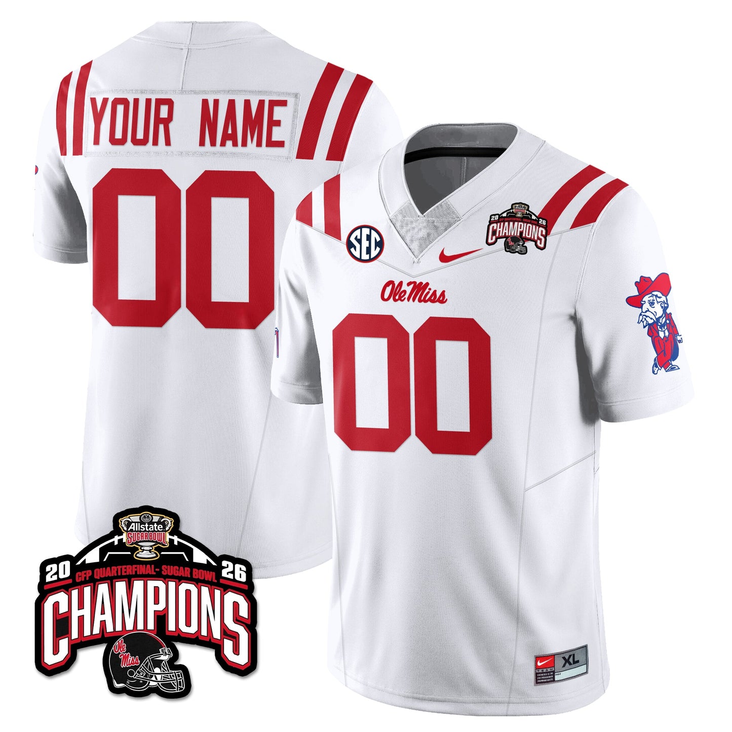 Custom OM Football Vapor Limited Jersey - Allstate Sugar Bowl Champions - All Stitched
