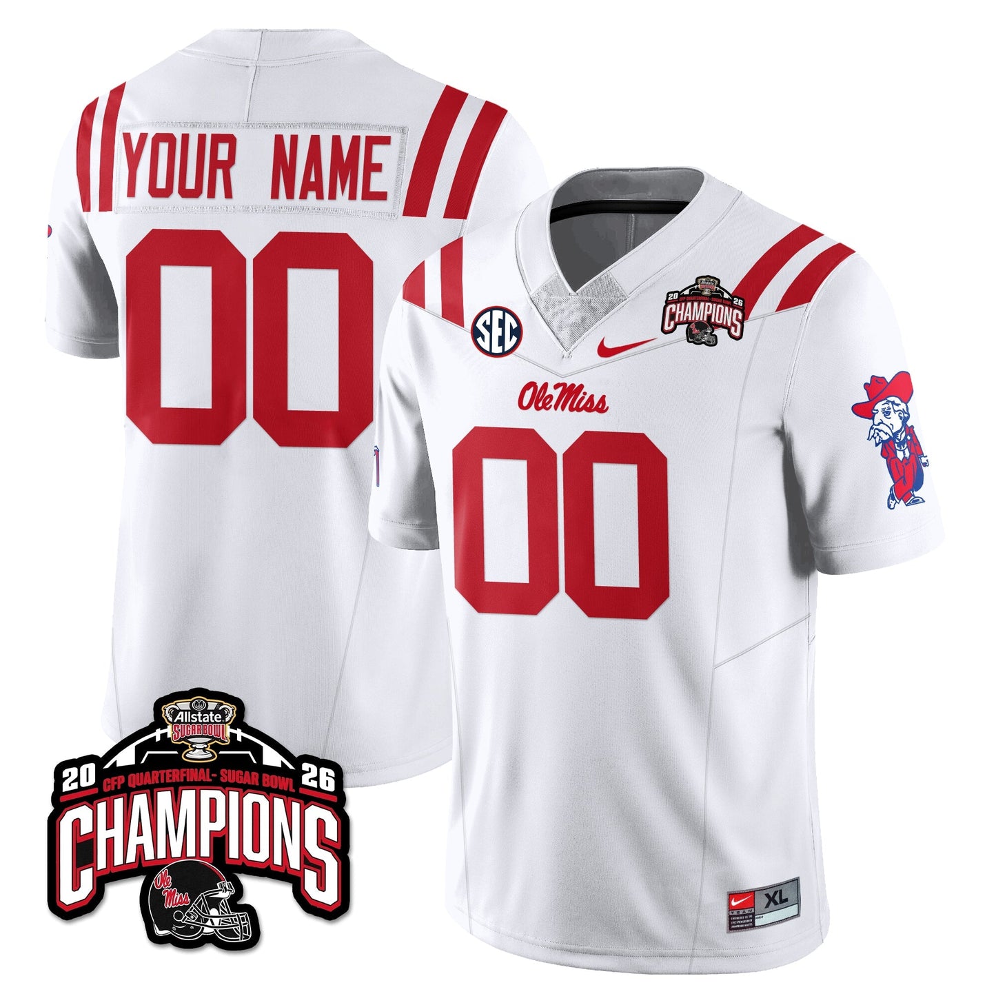Ole Miss Football Vapor Limited Jersey - Allstate Sugar Bowl Champions - All Stitched