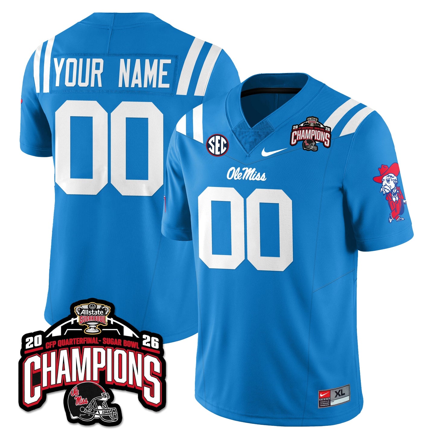 Custom OM Football Vapor Limited Jersey - Allstate Sugar Bowl Champions - All Stitched