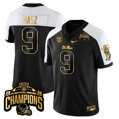 Ole Miss Football Vapor Limited Gold Jersey - Allstate Sugar Bowl Champions - All Stitched