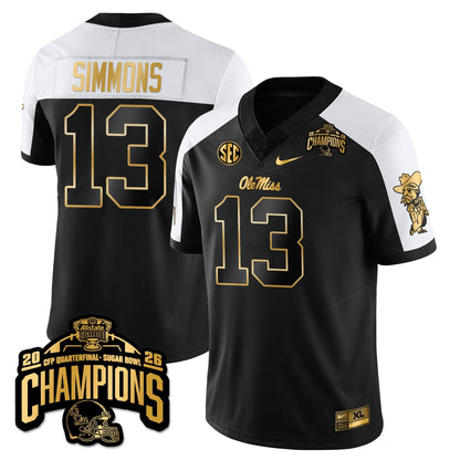 Ole Miss Football Vapor Limited Gold Jersey - Allstate Sugar Bowl Champions - All Stitched