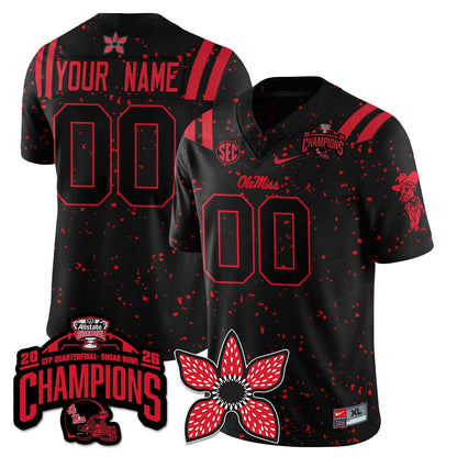 Ole Miss Football Stranger Things Vapor Limited Custom Jersey - Allstate Sugar Bowl Champions - All Stitched