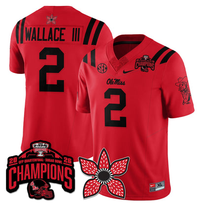 Ole Miss Football Stranger Things Vapor Limited Jersey - Allstate Sugar Bowl Champions - All Stitched