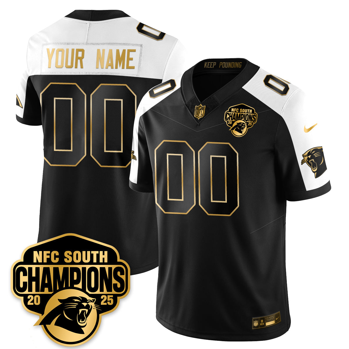 Custom CAR NFC South Division Champions Vapor Limited Jersey - All Stitched