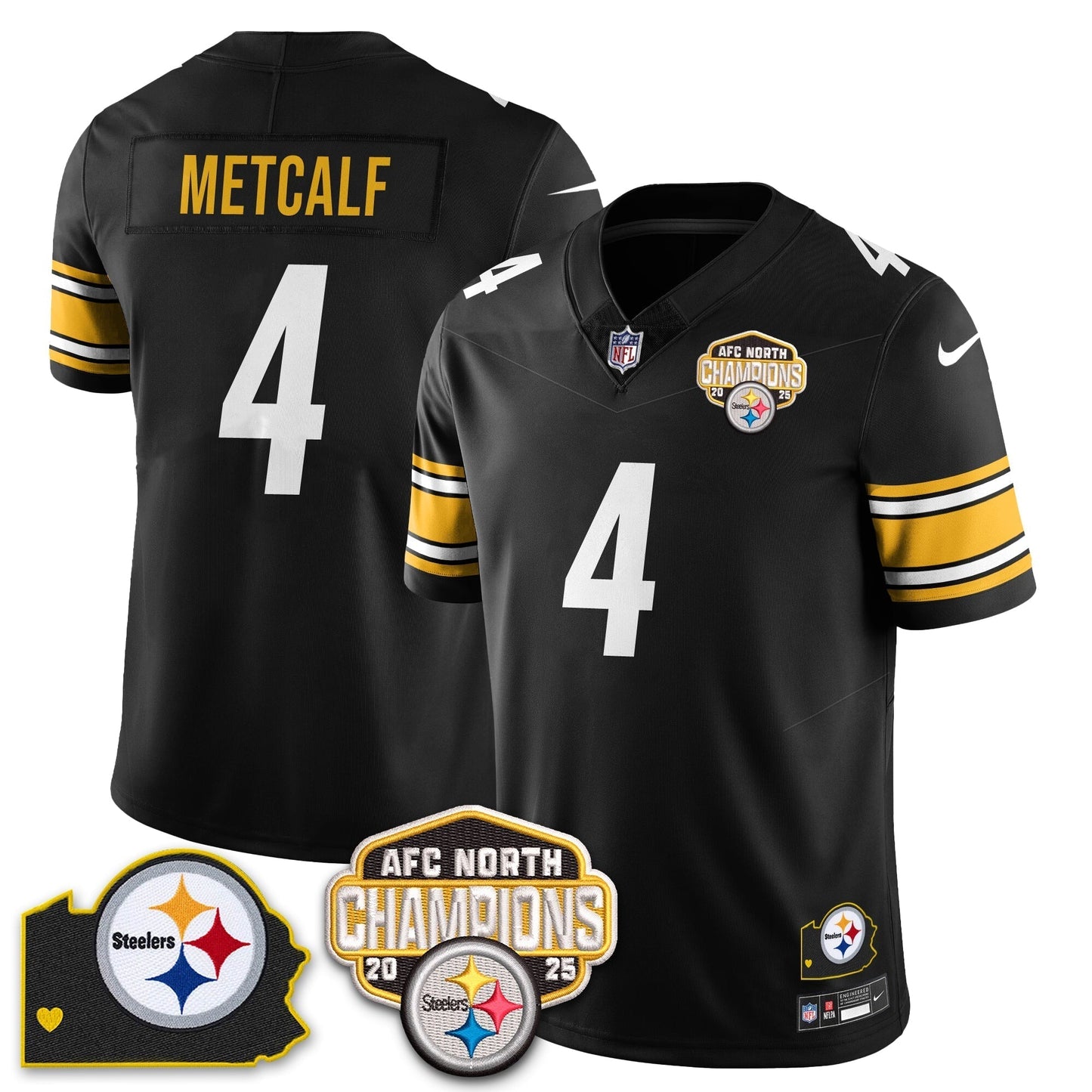 PIT AFC North Division Champions Vapor Limited Gold Jersey N2 - All Stitched