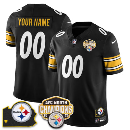 Custom PIT AFC North Division Champions Vapor Limited Gold Jersey N2 - All Stitched