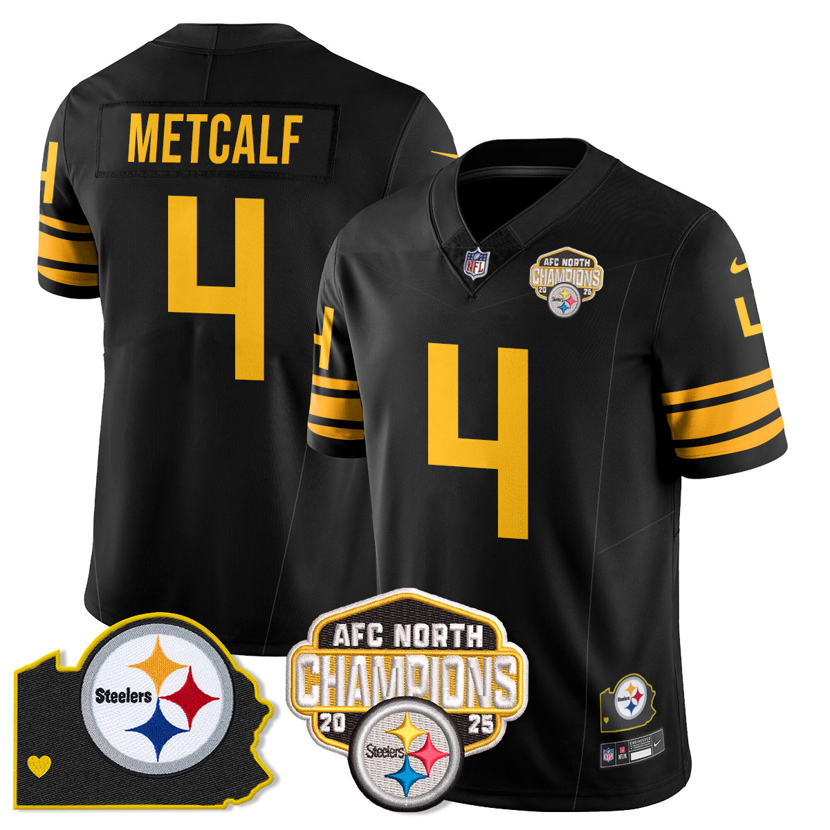 PIT AFC North Division Champions Vapor Limited Jersey N1 - All Stitched