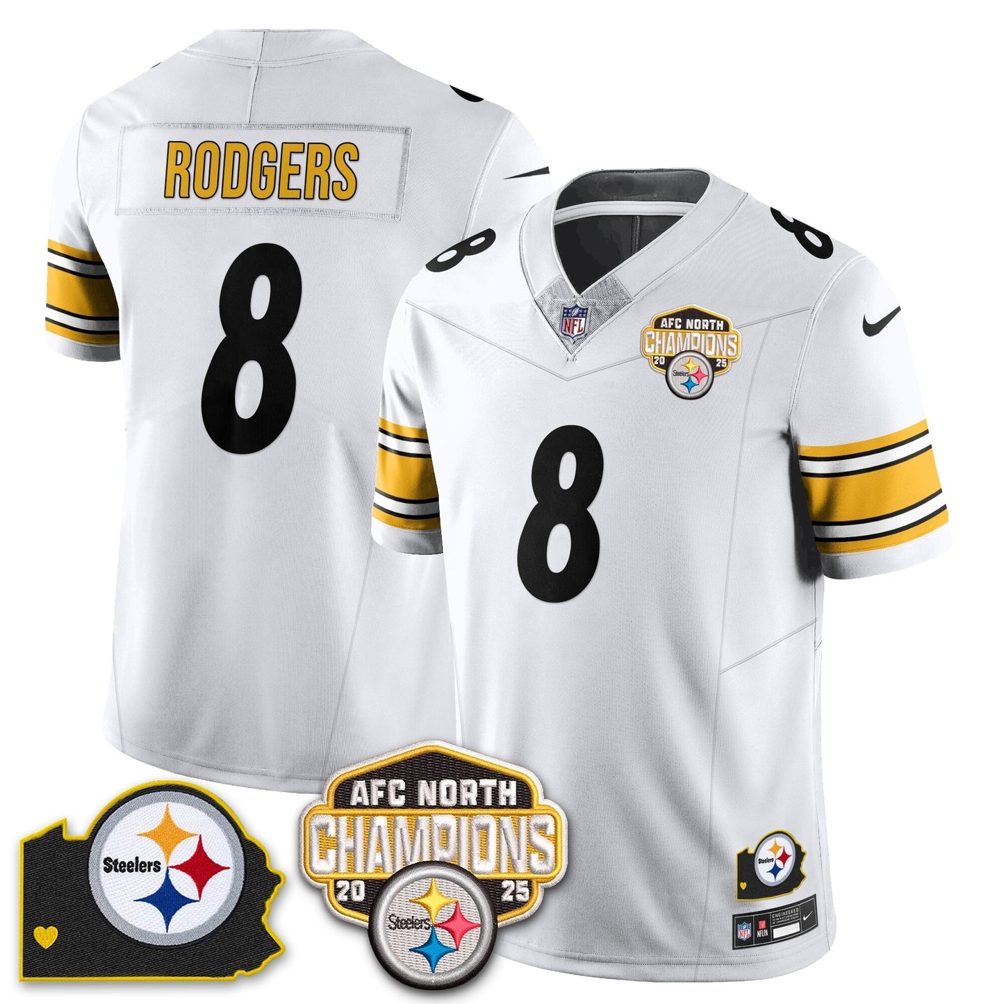 PIT AFC North Division Champions Vapor Limited Gold Jersey N2 - All Stitched