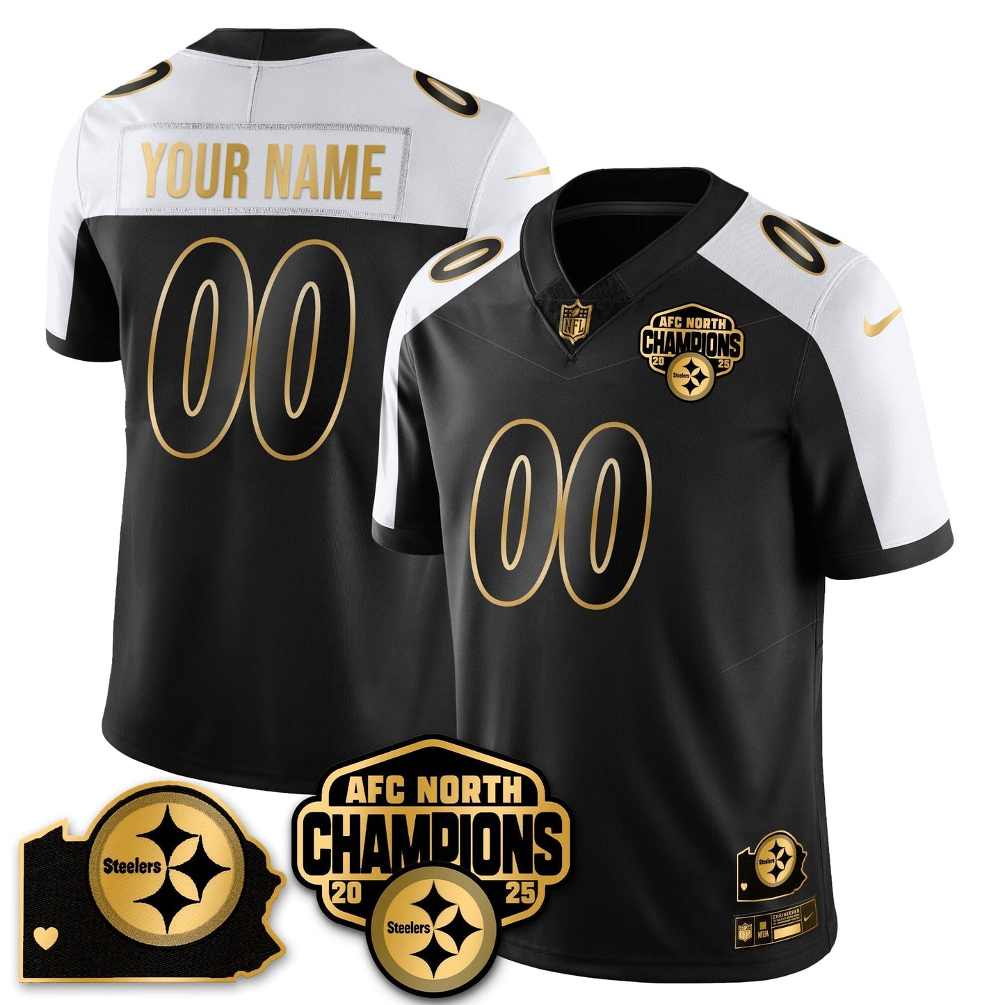 Custom PIT AFC North Division Champions Vapor Limited Jersey N1 - All Stitched