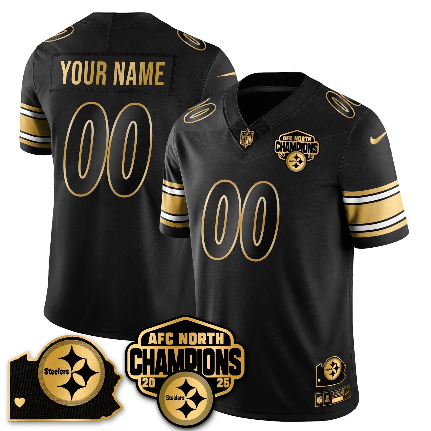 Custom PIT AFC North Division Champions Vapor Limited Jersey N1 - All Stitched