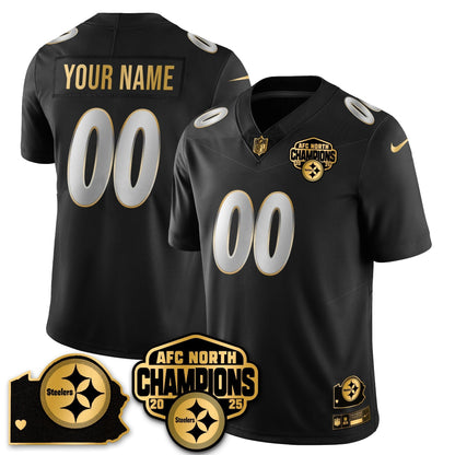 Custom PIT AFC North Division Champions Vapor Limited Gold Jersey N2 - All Stitched