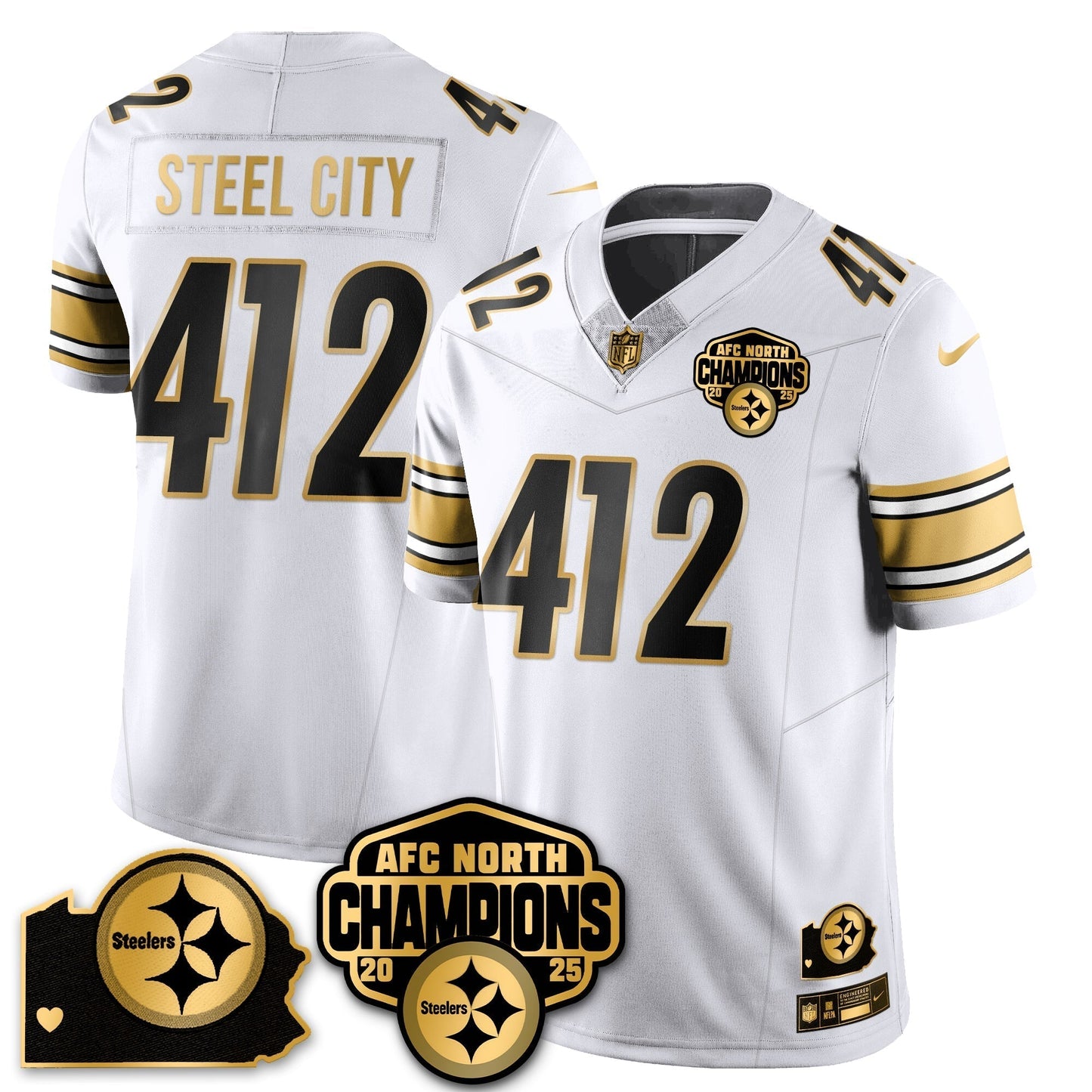 PIT AFC North Division Champions Vapor Limited Jersey N1 - All Stitched