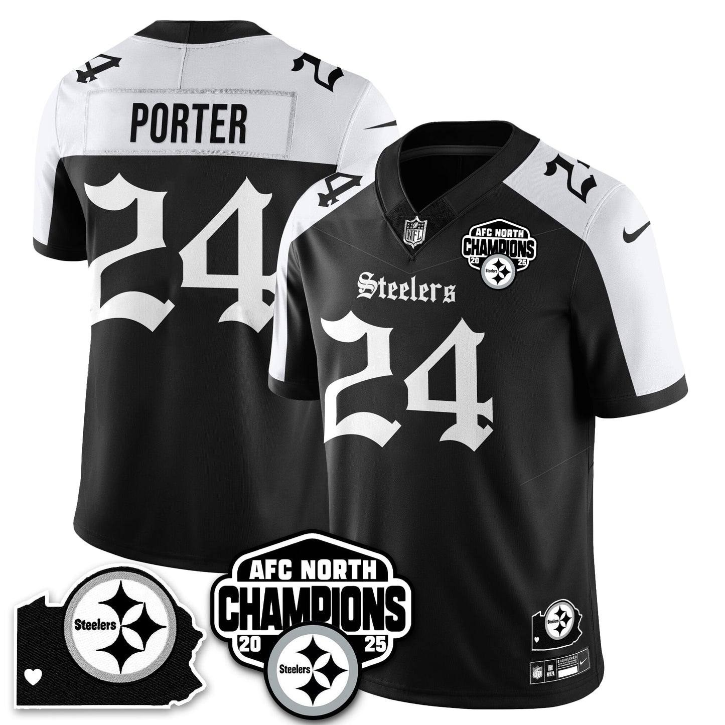PIT Gothic AFC North Division Champions Vapor Limited Jersey - All Stitched