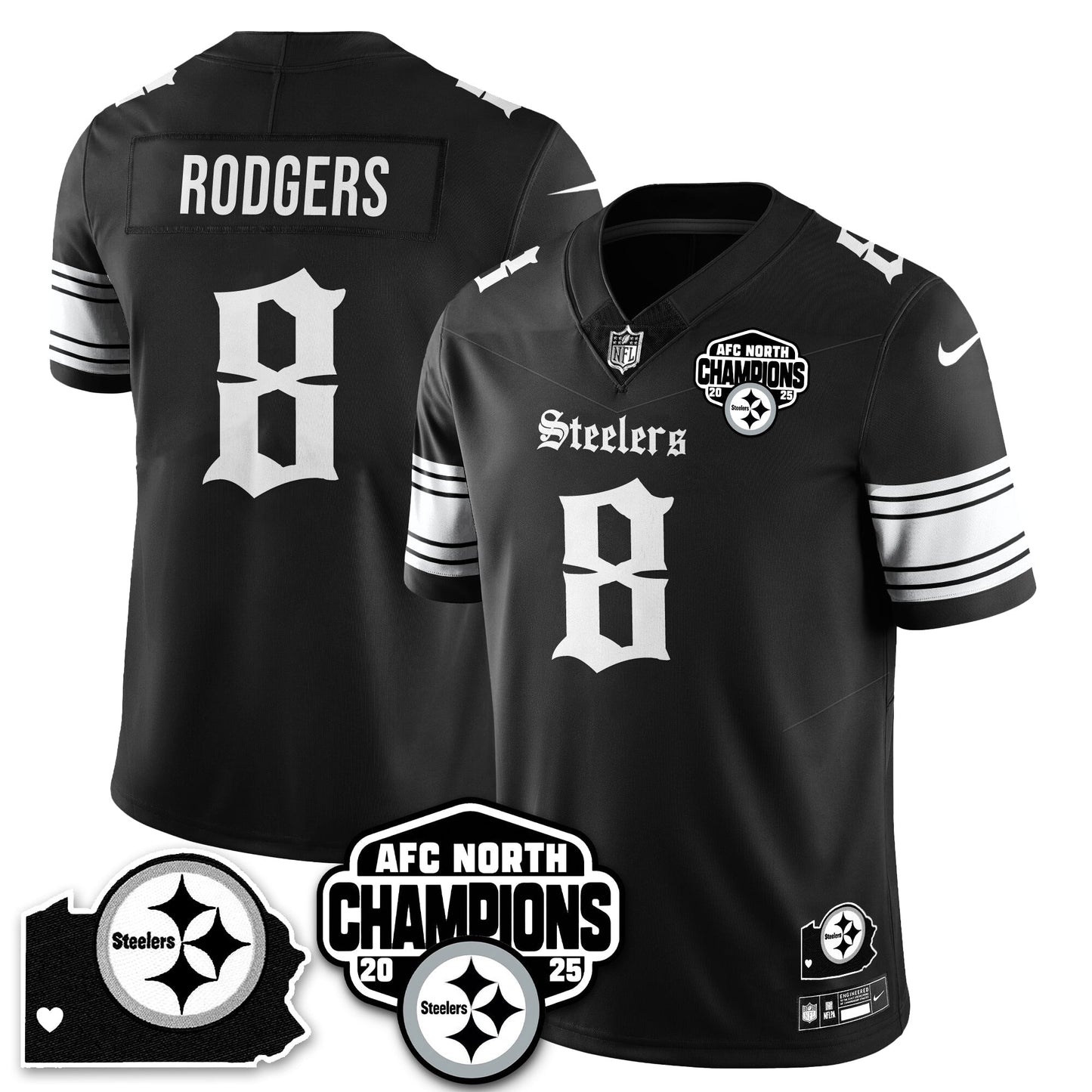 PIT Gothic AFC North Division Champions Vapor Limited Jersey - All Stitched