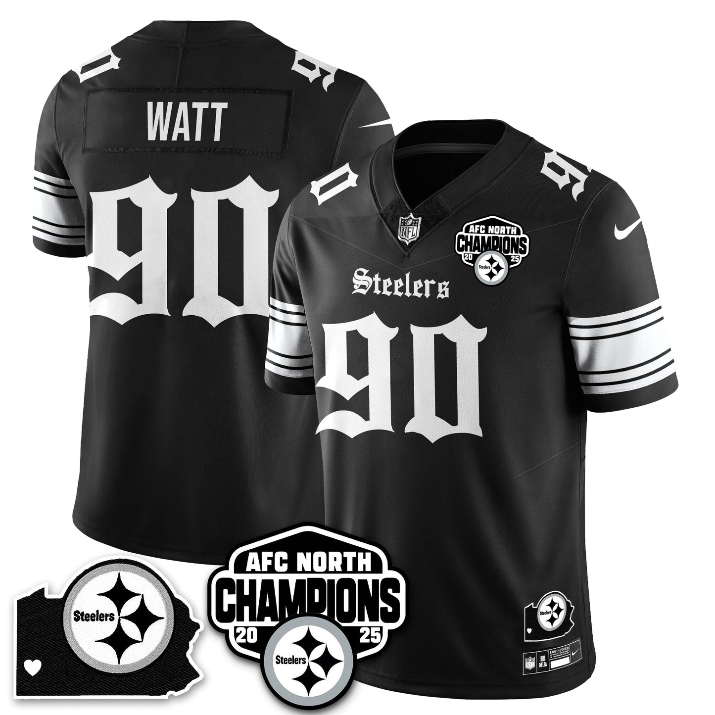 PIT Gothic AFC North Division Champions Vapor Limited Jersey - All Stitched