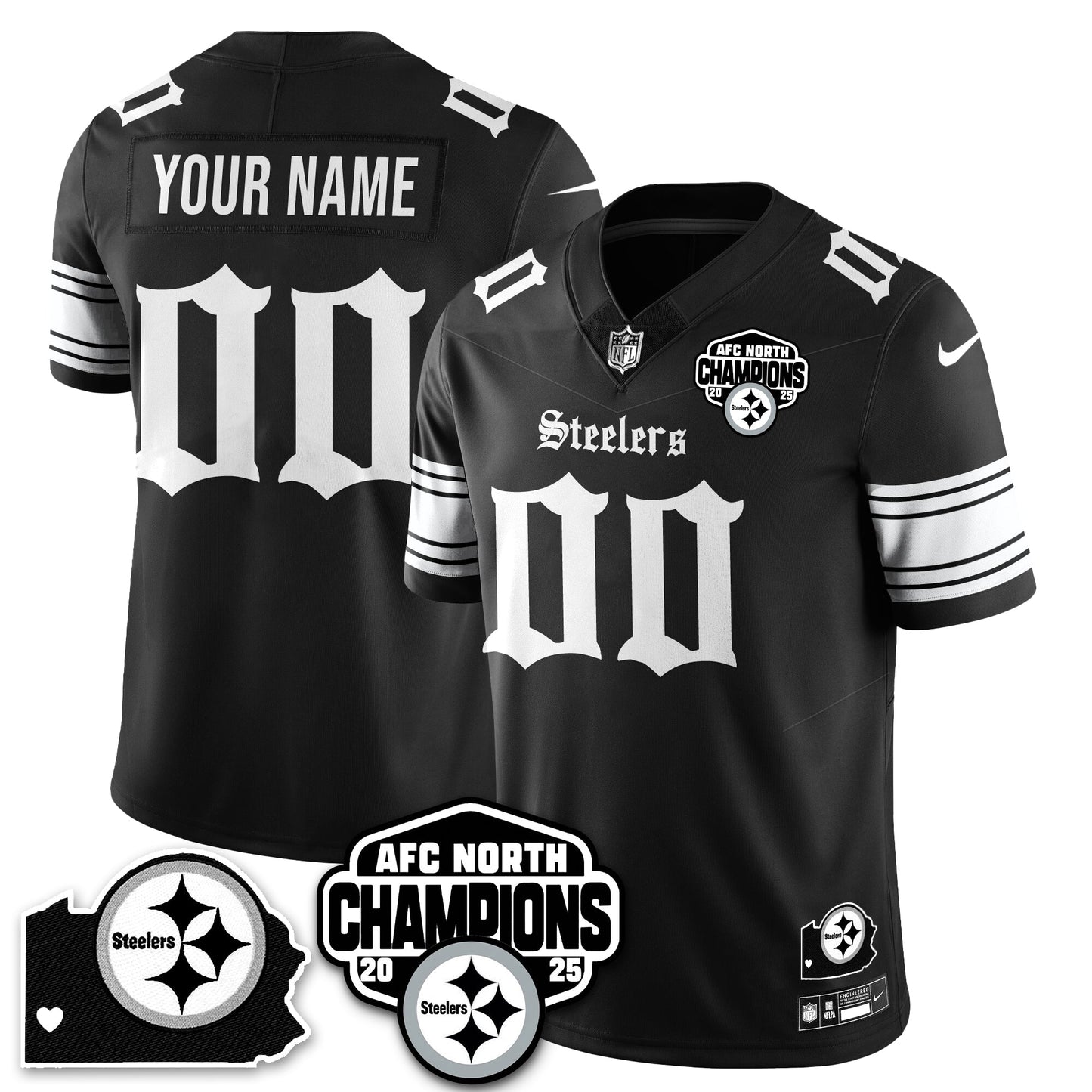PIT Gothic AFC North Division Champions Vapor Limited Jersey - All Stitched