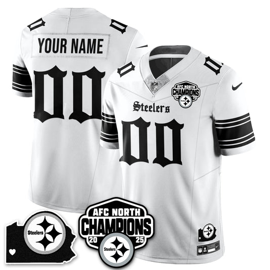 PIT Gothic AFC North Division Champions Vapor Limited Custom Jersey - All Stitched