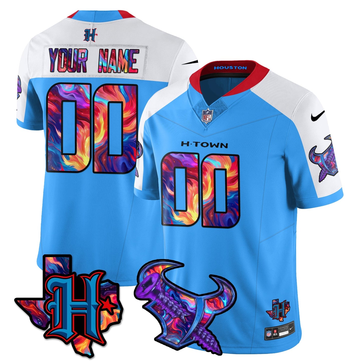 HOU Special Vapor Limited Custom Jersey - All Stitched