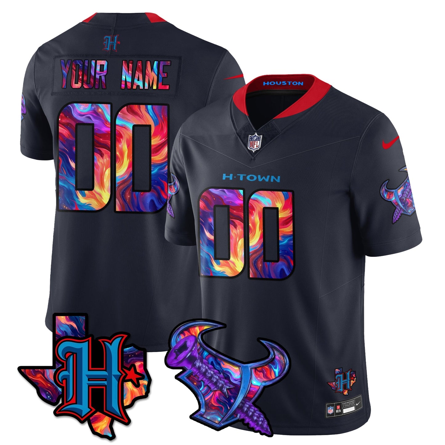 HOU Special Vapor Limited Custom Jersey - All Stitched