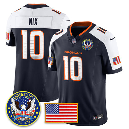 DEN "United States 250th Anniversary Patch" Vapor Limited Jersey - All Stitched