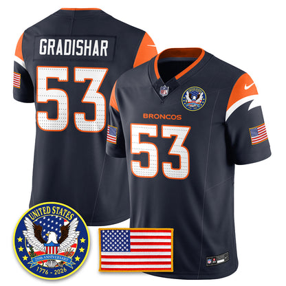 DEN "United States 250th Anniversary Patch" Vapor Limited Jersey - All Stitched