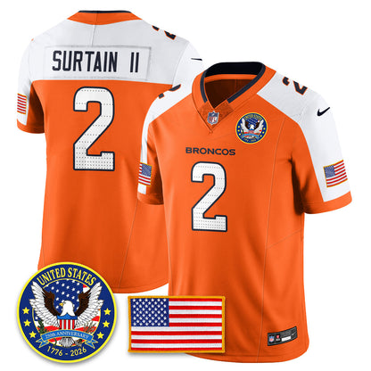 DEN "United States 250th Anniversary Patch" Vapor Limited Jersey - All Stitched