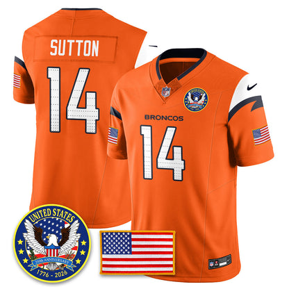 DEN "United States 250th Anniversary Patch" Vapor Limited Jersey - All Stitched