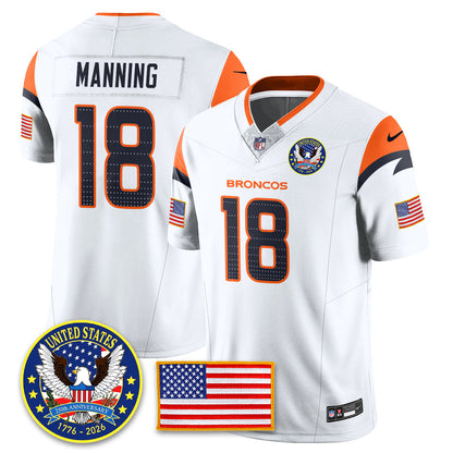 DEN "United States 250th Anniversary Patch" Vapor Limited Jersey - All Stitched