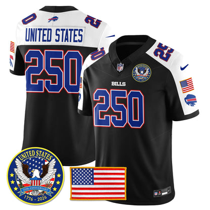 BUF "United States 250th Anniversary Patch" Vapor Limited Jersey - All Stitched