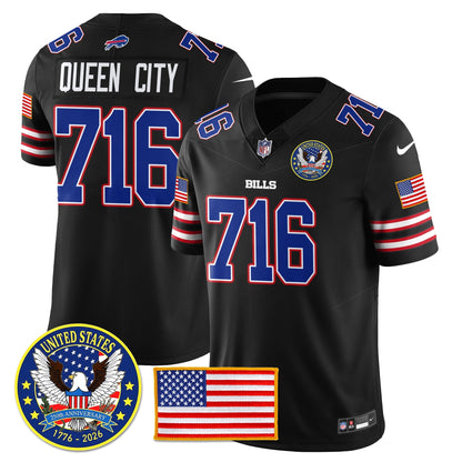 BUF "United States 250th Anniversary Patch" Vapor Limited Jersey - All Stitched