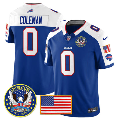 BUF "United States 250th Anniversary Patch" Vapor Limited Jersey - All Stitched