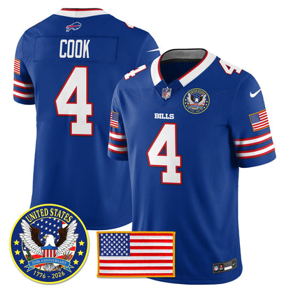 BUF "United States 250th Anniversary Patch" Vapor Limited Jersey - All Stitched