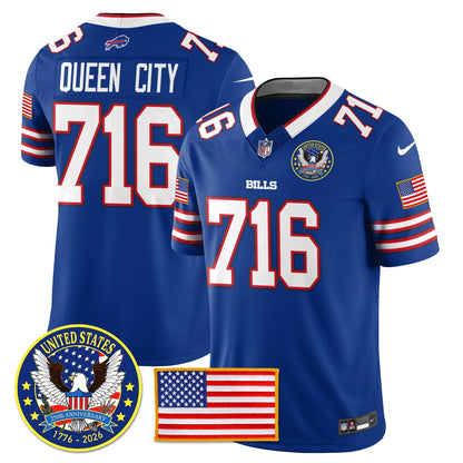 BUF "United States 250th Anniversary Patch" Vapor Limited Jersey - All Stitched