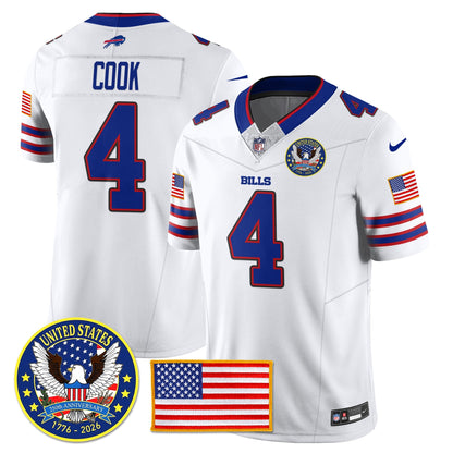 BUF "United States 250th Anniversary Patch" Vapor Limited Jersey - All Stitched