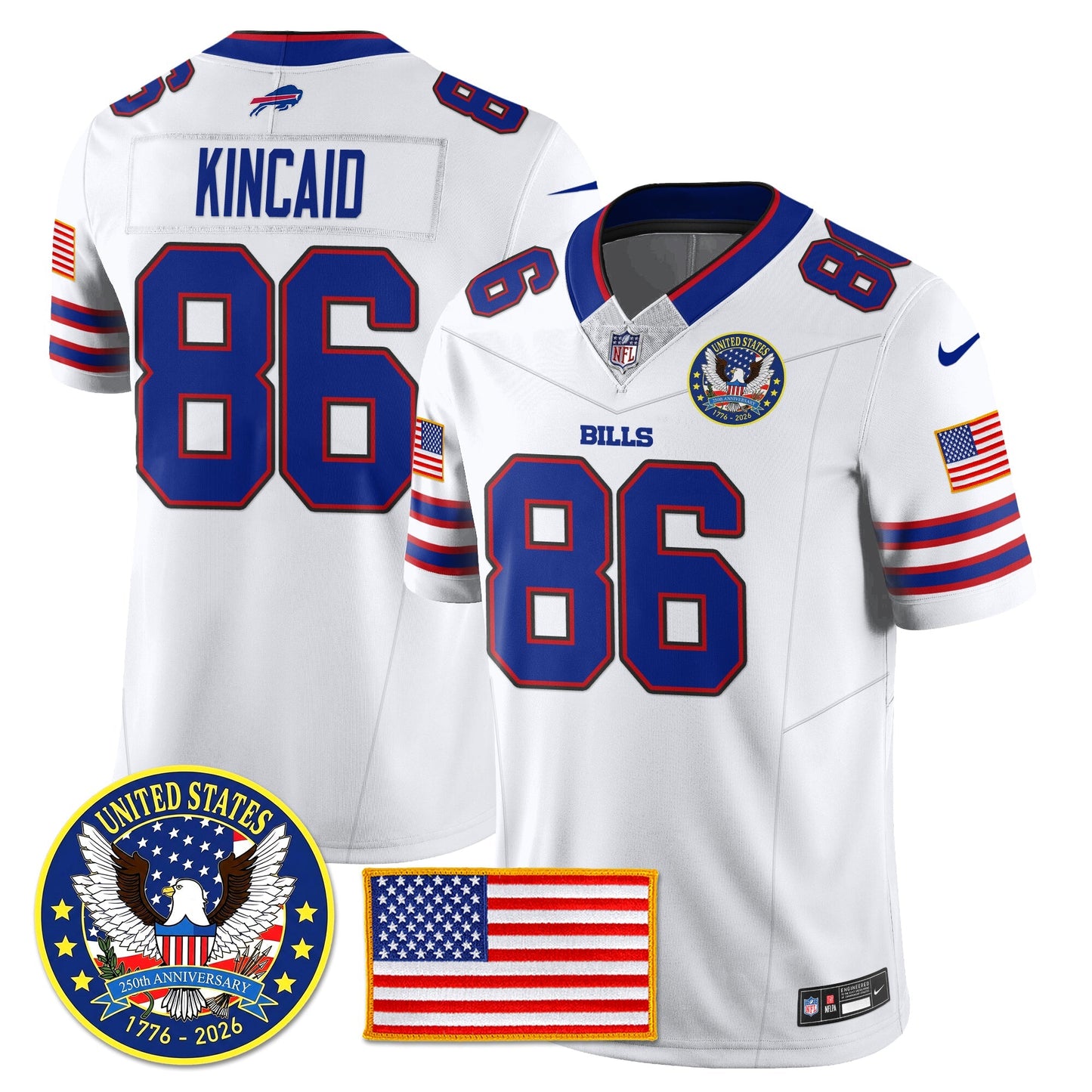 BUF "United States 250th Anniversary Patch" Vapor Limited Jersey - All Stitched