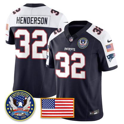 NE "United States 250th Anniversary Patch" Vapor Limited Jersey - All Stitched