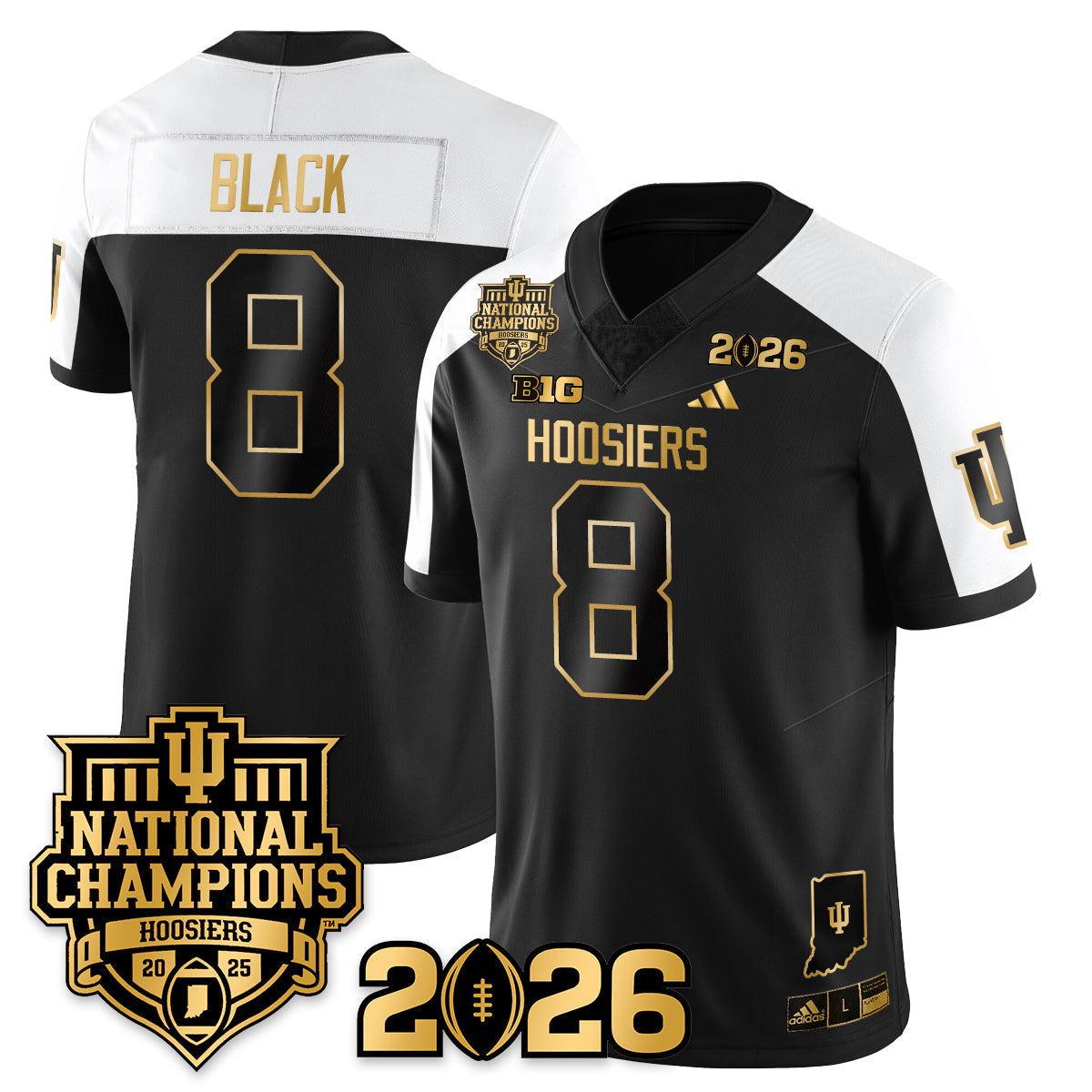 Indiana H Vapor Limited Football Gold Jersey - 2025 National Champions - All Stitched